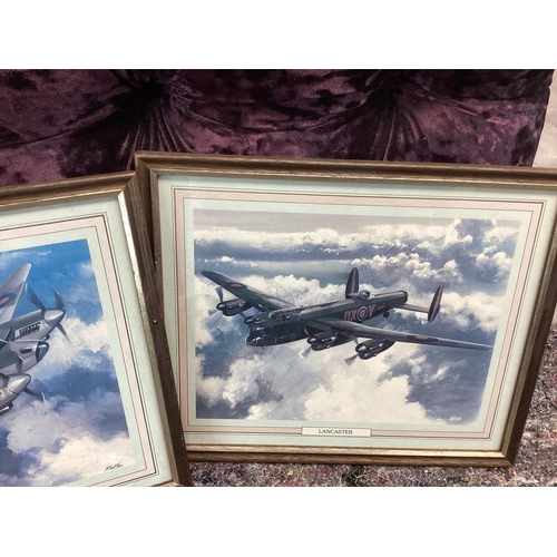 477 - Lot of 3 Framed RAF Plane Prints