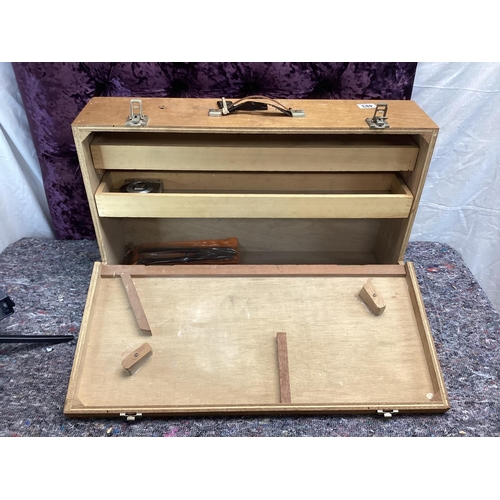 483 - Old Wooden Tool Box with Keys