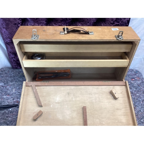 483 - Old Wooden Tool Box with Keys