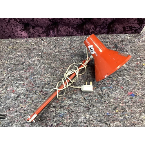 487 - Vintage Red HCF Danish Anglepoise Style Lamp