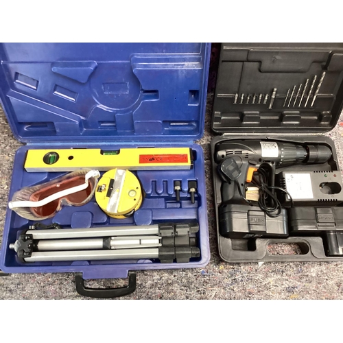 492 - Boxed Laser Level and Hammer Drill