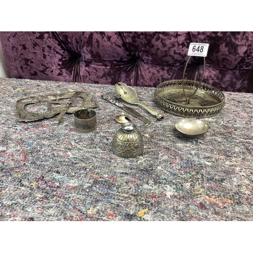 648 - Lot of Various Silver & White Metal Items