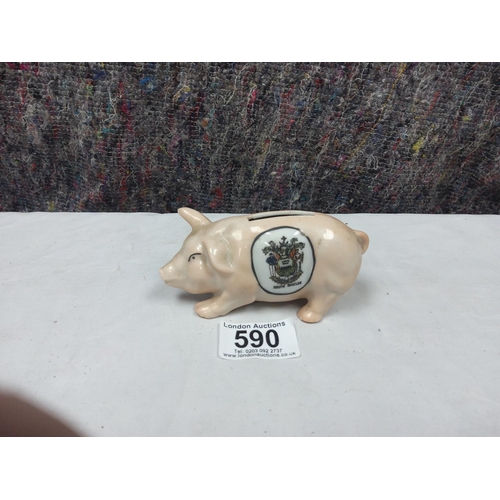 590 - South Shields Crested Piggy Bank