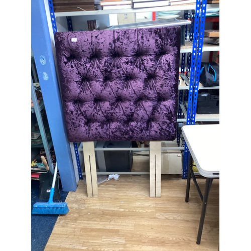1 - Designer Purple Velvet Single Headboard