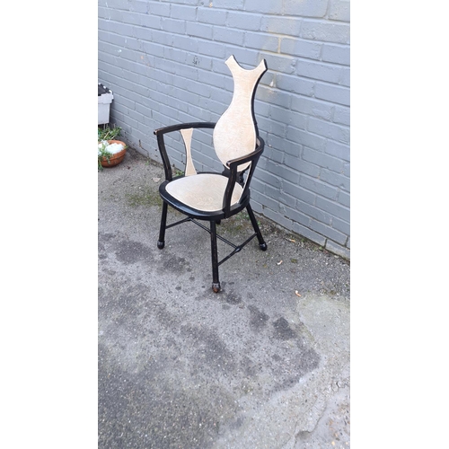 5 - Ebonised Edwardian High Back Chair