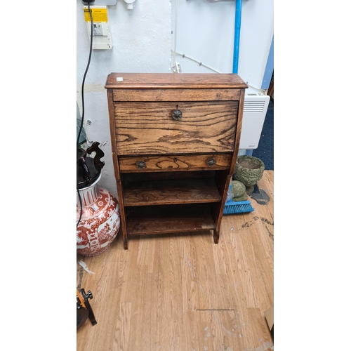 2 - Antique Tiger Oak Bureau Shelf