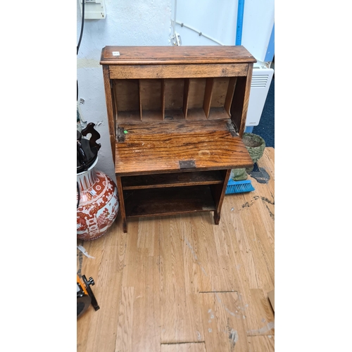2 - Antique Tiger Oak Bureau Shelf