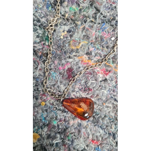 49 - Amber and Silver Necklace