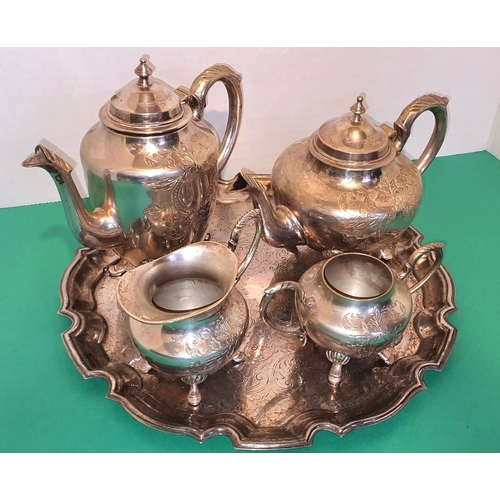 31 - Vintage Silver Plated Tea Set with Tray