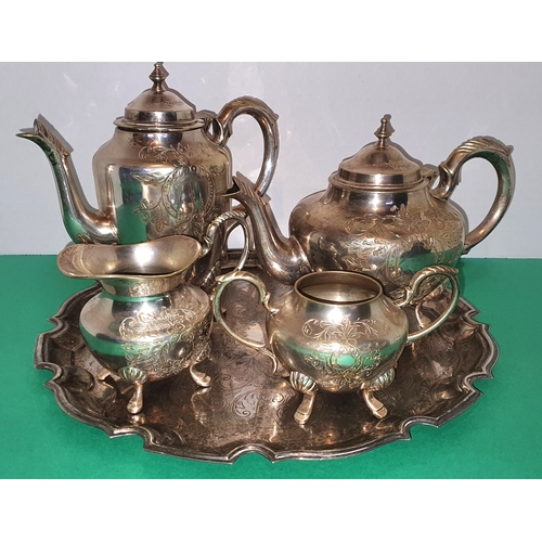 31 - Vintage Silver Plated Tea Set with Tray