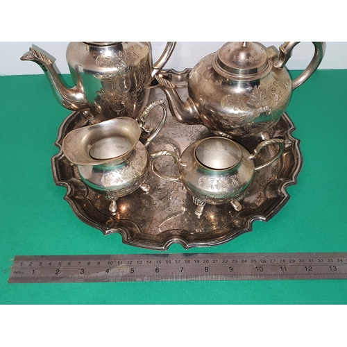 31 - Vintage Silver Plated Tea Set with Tray