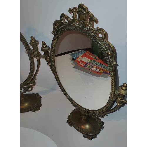 32 - Vintage tabletop vanity mirror plus another without glass