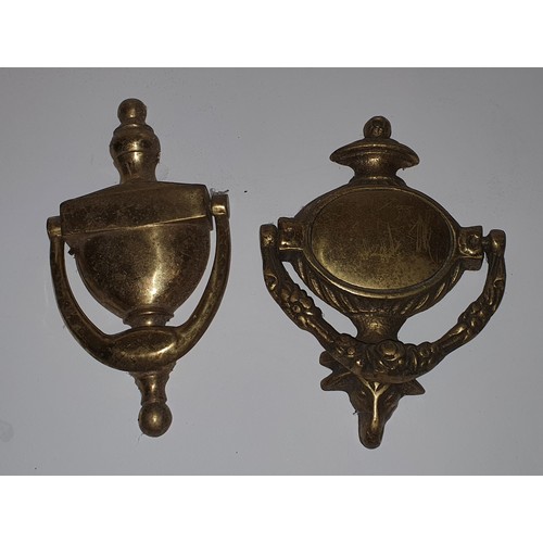 58 - 2x Vintage brass door knockers