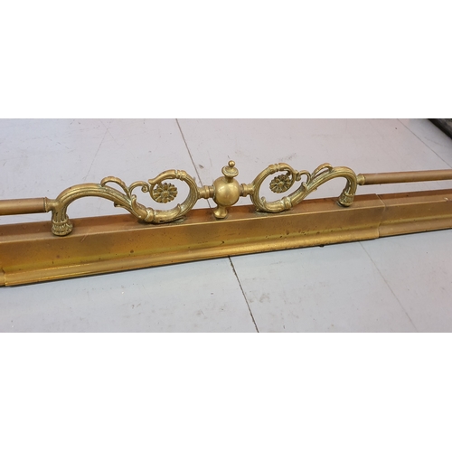 127 - Large Brass fireplace fender