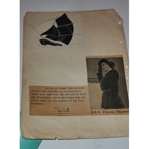 148 - 2x Folders containing interesting vintage paperwork including items of Maritime & Girl Guide / sea r... 