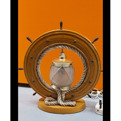 155 - Vintage ships wheel lamp