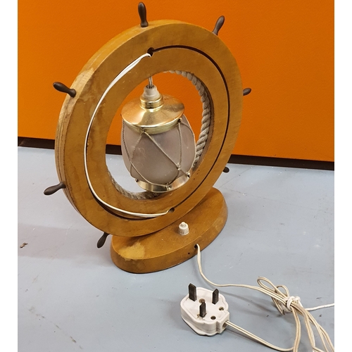 155 - Vintage ships wheel lamp