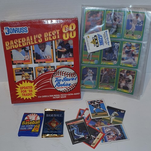 76 - Album containing a large collection of vintage baseball trading cards (approx 290) plus a unopened &... 