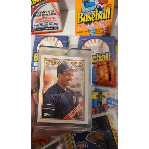 77 - Collection of vintage baseball cards including unopened packs from 80s 90s etc