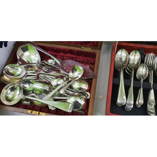 37A - Large selection of vintage silver plate items including Candelabras, Cutlery, goblets etc.