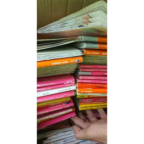 110B - Box containing a large qty of Ordnance Survey maps - approx 70 maps