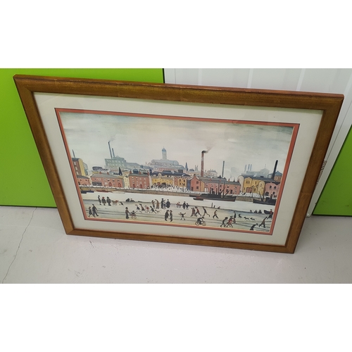 107B - Large Framed L.S Lowry Northern River Scene print