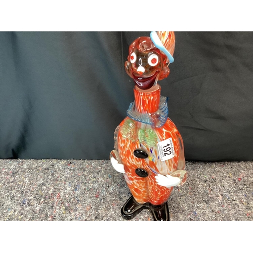 192 - A/F Murano Glass Clown Decanter