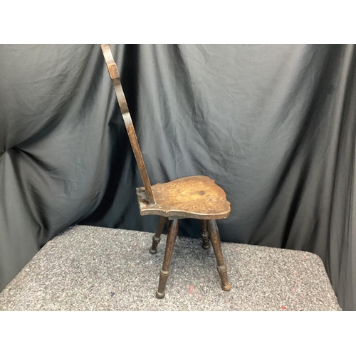 224 - Antique Oak Spinning Stool