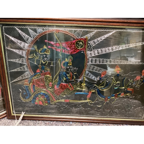 230 - Pair of Framed Indian Pieces of Art