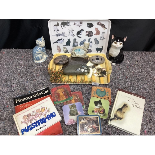 304 - Interesting Lot of Cat Related Items incl. Books Figurines etc