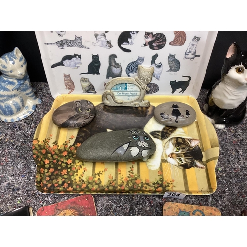 304 - Interesting Lot of Cat Related Items incl. Books Figurines etc