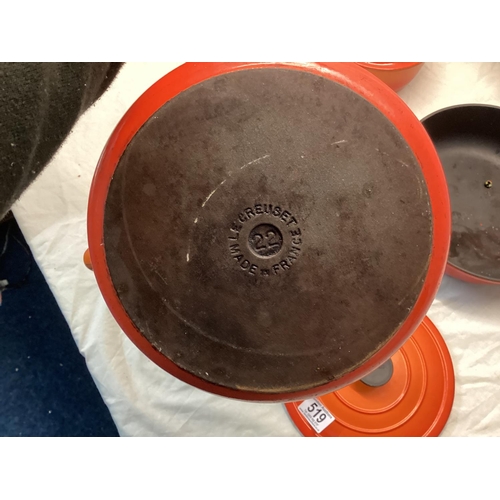 519 - 3 Le Creuset Pans