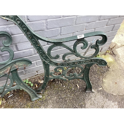 527 - Pair of Vintage Iron Bench Ends