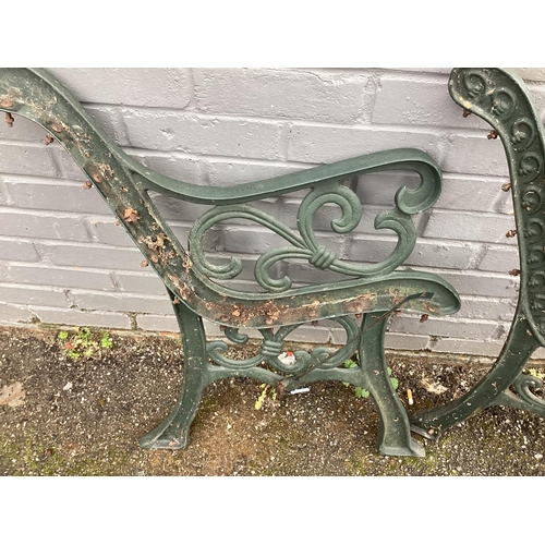 527 - Pair of Vintage Iron Bench Ends