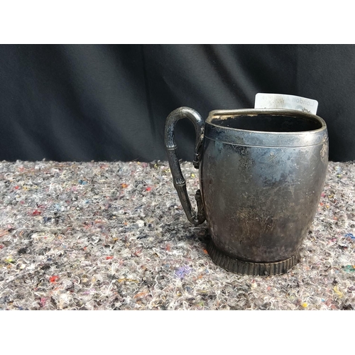 320 - 19th Century Silver Goblet Detailing a Spaniel Chasing a Butterfly