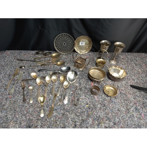 321 - Large Lot of Assorted Silver Plate Items