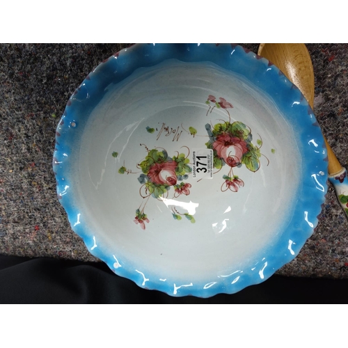 371 - Vintage Italian Serving Bowl with Fork and Spoon