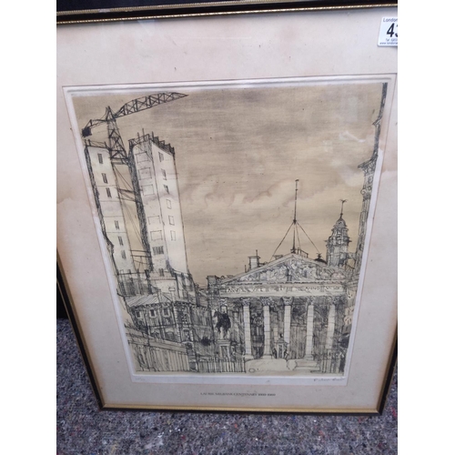 434 - The New Stock Exchange-Richard Beer-1960s Signed Limited Edition Etching-232/250- (50cm x 61cm)