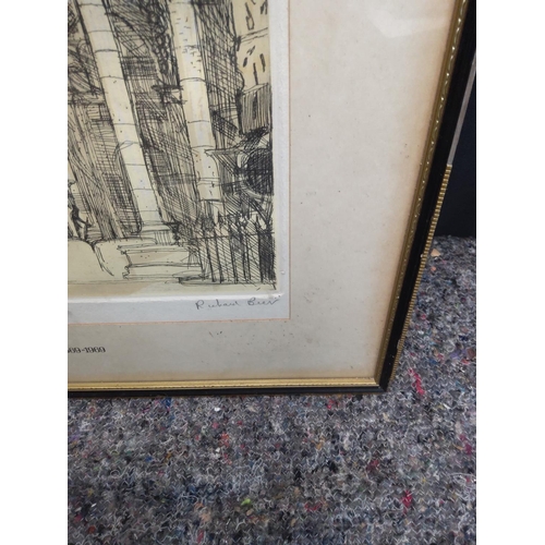 434 - The New Stock Exchange-Richard Beer-1960s Signed Limited Edition Etching-232/250- (50cm x 61cm)