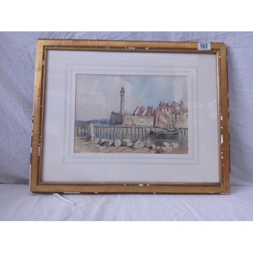 502 - Calais Harbour-William Callow (1812-1908)
On Watermarked J Whatman, Turkey Mill 1852 Paper (59cm x 4... 