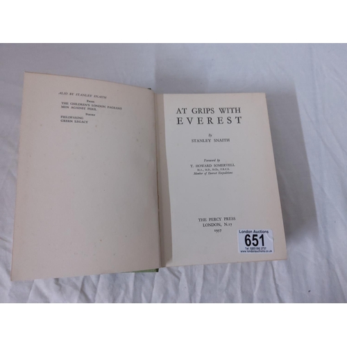 651 - At grips with Everest - Stanley Snaith First Edition