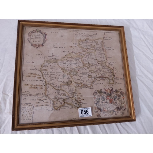 656 - Old Framed Map of Middlesex