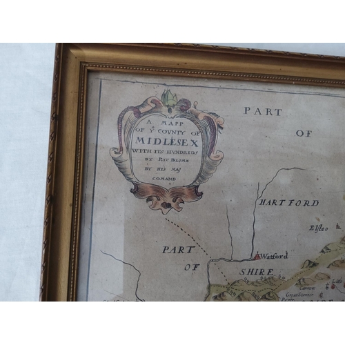 656 - Old Framed Map of Middlesex