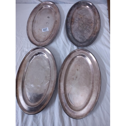 657 - 4 Silver Plate Dishes marked Criterion-Possible Theatre Interest