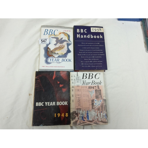 547 - Lot of BBC Year Books 1940s Onwards