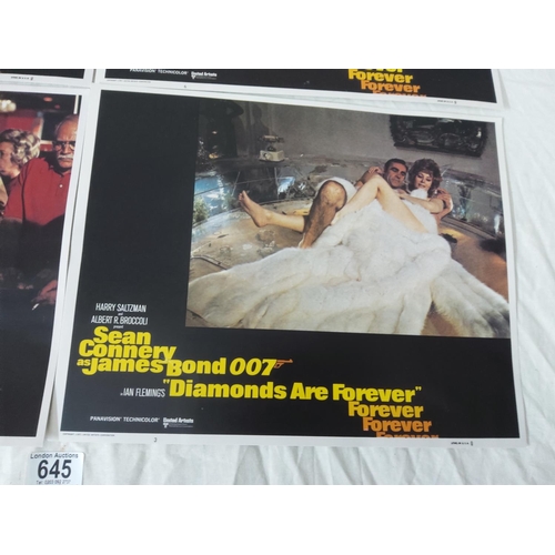 645 - James Bond-8 Reproduction Lobby Cards-Diamonds are Forever