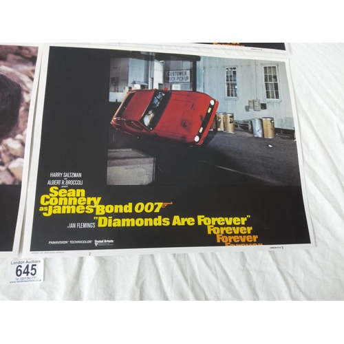 645 - James Bond-8 Reproduction Lobby Cards-Diamonds are Forever