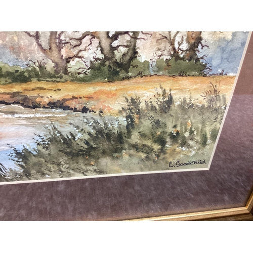 571 - Leslie Goodchild Signed Watercolor Framed:52cm x 40cm