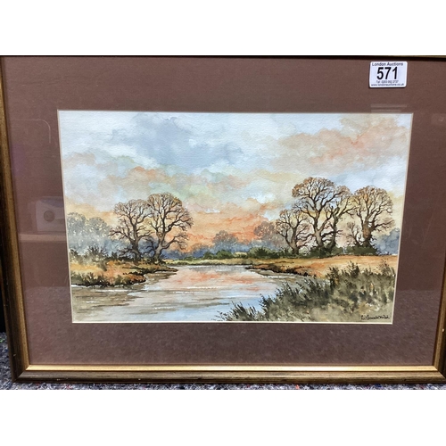 571 - Leslie Goodchild Signed Watercolor Framed:52cm x 40cm