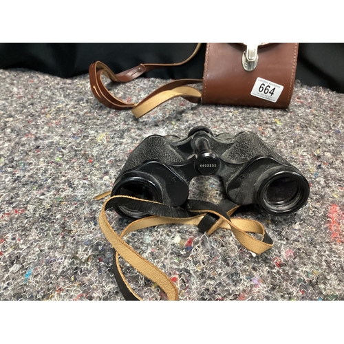 664 - Pair of Carl Zeiss Jena 8x30 Jenoptem Binoculars in Leather Case